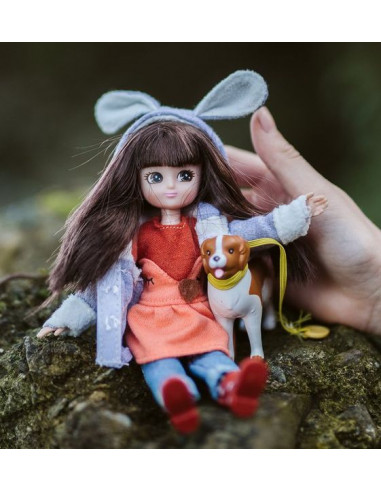 Poupée Lottie avec chien promenade... Poupée Lottie avec chien promenade...