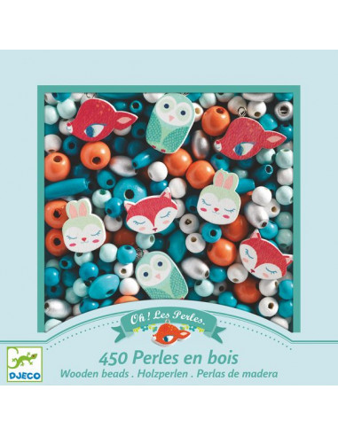 Perles en bois petits animaux - Djeco Perles en bois petits animaux - Djeco