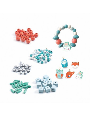Perles en bois petits animaux - Djeco Perles en bois petits animaux - Djeco