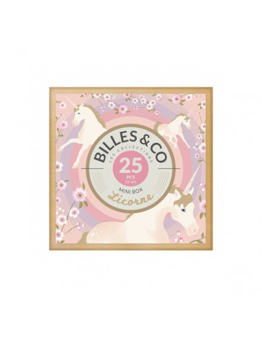 Coffret de 25 billes Licorne - Billes... Coffret de 25 billes Licorne - Billes...