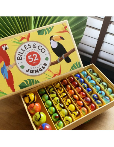 Coffret de 52 billes Jungle - Billes... Coffret de 52 billes Jungle - Billes...
