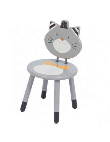 Anneau de dentition Chat gris Moustaches Moulin Roty