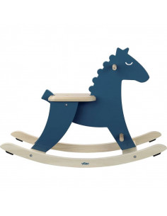 Hudada cheval à bascule bleu avec arceau