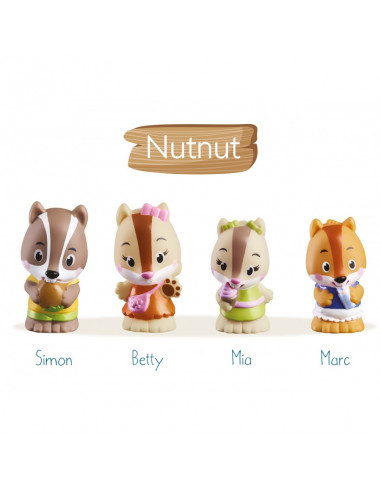 4 personnages famille écureuil Nutnut...