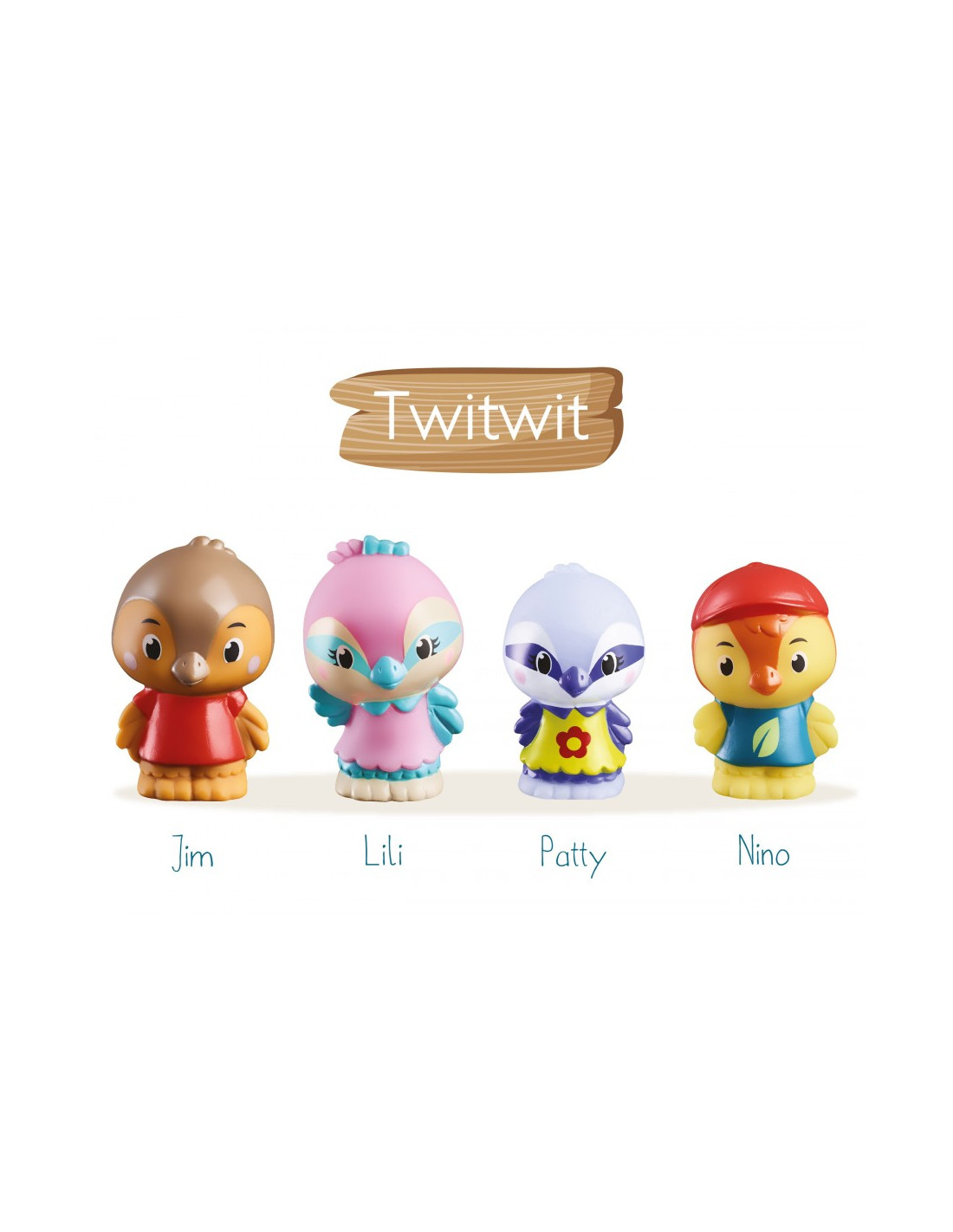 4 personnages famille oiseau Twitwit Klorofil