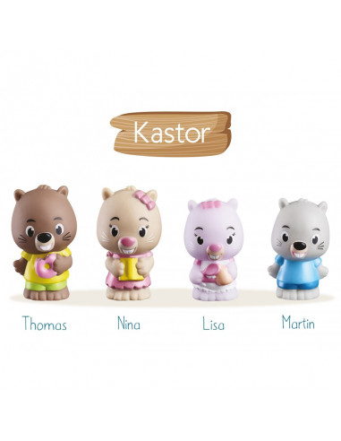 Lot de 4 figurines Klorofil Famille Kastor - Figurine pour enfant - Achat &  prix