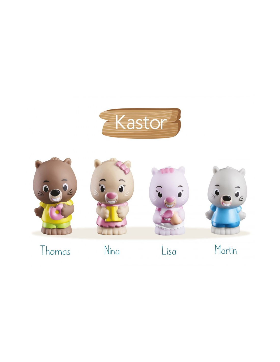4 personnages famille Kastor Klorofil