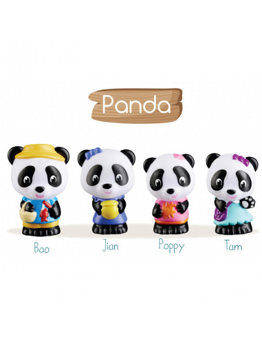 4 personnages famille Panda Klorofil