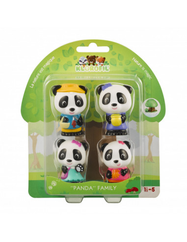 4 personnages famille Panda Klorofil 4 personnages famille Panda Klorofil