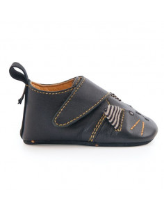 Chaussons cuir chat noir... 2