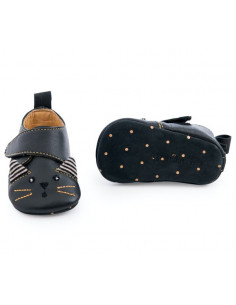 Chaussons cuir chat noir... 2