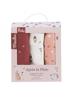 Set de 3 langes imprimés...