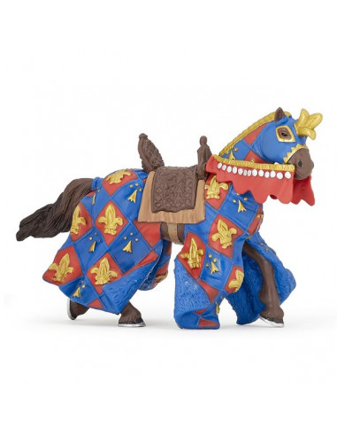 Figurine cheval bleu fleur de lys - Papo Figurine cheval bleu fleur de lys - Papo
