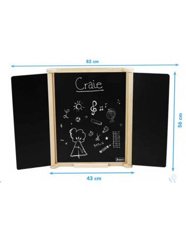 Tableau triptyque en bois naturel -...