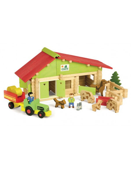 Ferme en bois 140 pièces - jeu de construction jeujura