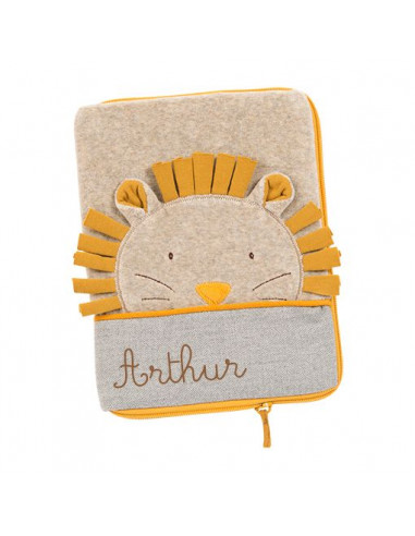 Protège carnet de santé tête de lion Sous mon baobab - Moulin Roty