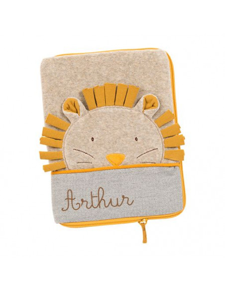 Protège carnet de santé tête de lion Sous mon baobab - Moulin Roty