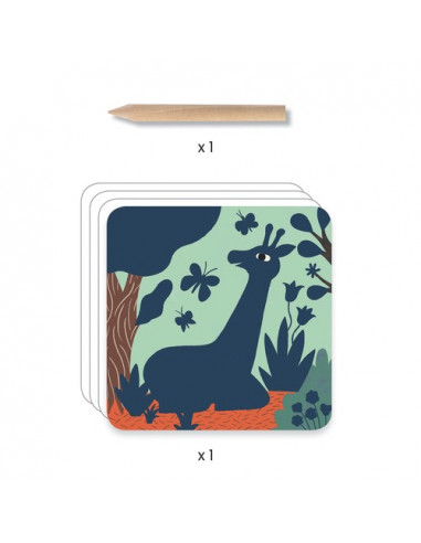 Cartes à gratter grosses bêtes - Djeco Cartes à gratter grosses bêtes - Djeco