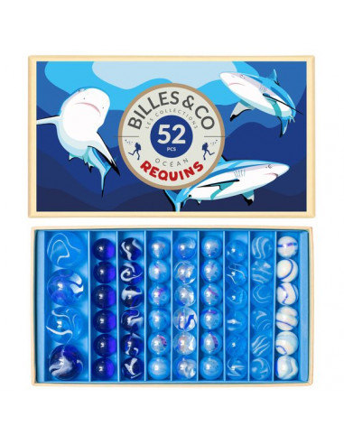 Coffret de 52 billes Requin - Billes...