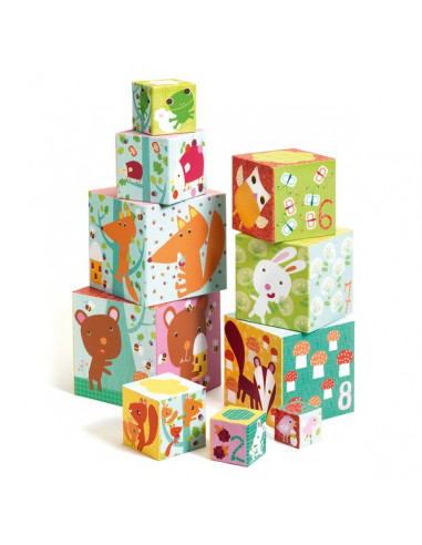 Cubes à empiler la forêt - Djeco Cubes à empiler la forêt - Djeco