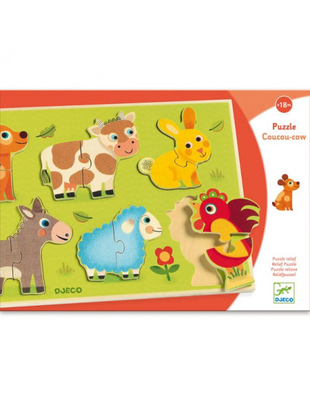 Puzzle en bois - Coucou Cow - Jeux enfants Tunisie