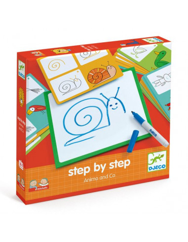 Apprendre à dessiner Step by step Animals and Co - Djeco