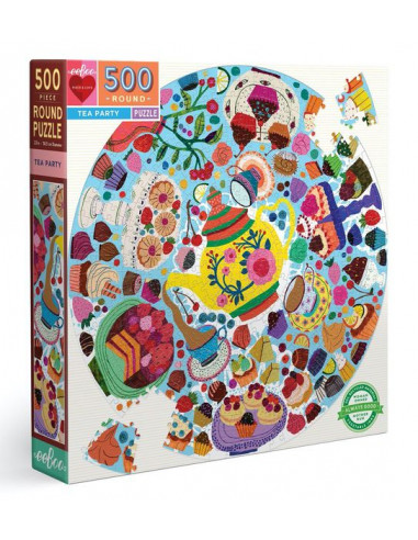 Puzzle rond Tea party 500 pièces - Eeboo