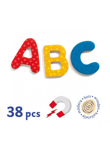 38 lettres magnétiques - Djeco 38 lettres magnétiques - Djeco