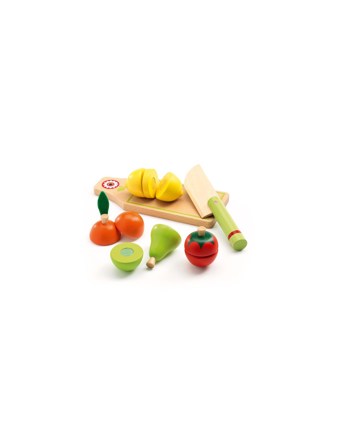 Fruits et légumes à découper - dinette en bois - Djeco 