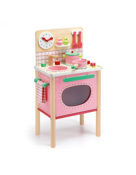 Cuisine en bois jouet pour enfant - Jeu d'imitation dinette J06564