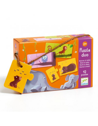 Puzzle Duo Maman Bebe Jouet D Eveil Et Educatif Djeco Lapouleapois Fr