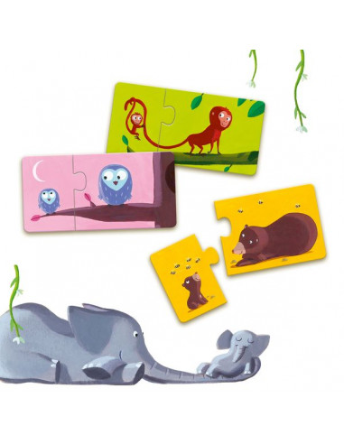 Puzzle Duo Maman Bebe Jouet D Eveil Et Educatif Djeco Lapouleapois Fr