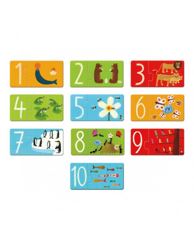 Puzzle duo chiffres - Djeco Puzzle duo chiffres - Djeco