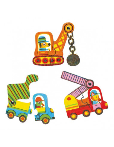 Puzzle duo articulo véhicules - Djeco Puzzle duo articulo véhicules - Djeco