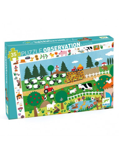 Puzzle d'observation La ferme - Djeco