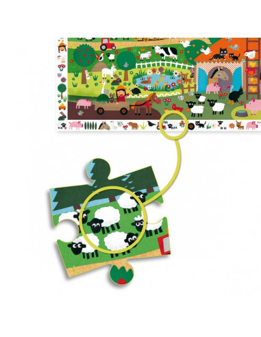 Puzzle d'observation La ferme - Djeco Puzzle d'observation La ferme - Djeco