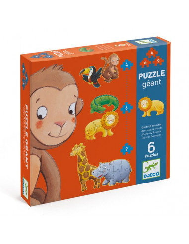 Puzzle géant Ouistiti & ses amis - Djeco