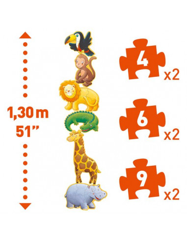 Puzzle géant Ouistiti & ses amis - Djeco Puzzle géant Ouistiti & ses amis - Djeco