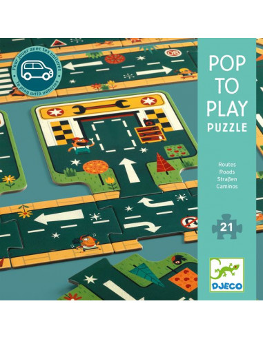 Puzzle routes Pop to play - Djeco Puzzle routes Pop to play - Djeco