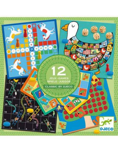 Classic box boîte de 12 jeux - Djeco Classic box boîte de 12 jeux - Djeco