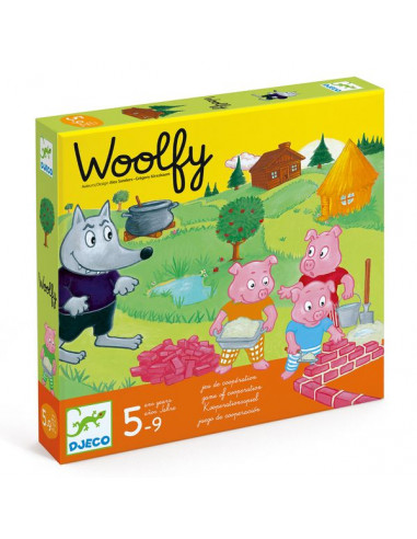 Jeu coopératif Woolfy - jeu des 3 petits cochons - Djeco - LaPouleAPois