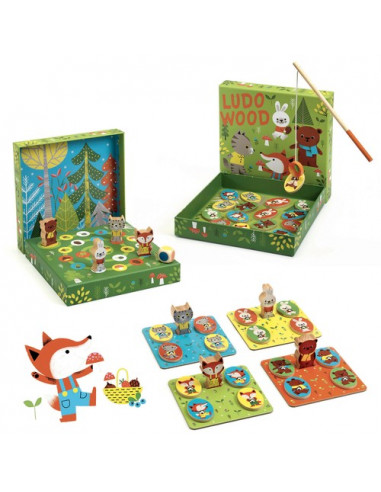 Coffret 4 jeux Ludo Wood - Djeco Coffret 4 jeux Ludo Wood - Djeco
