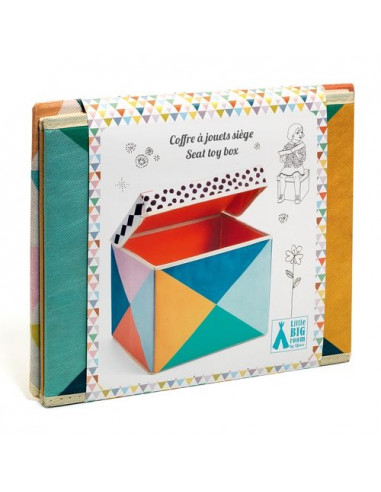 Coffre à jouets siège géométrie - Djeco Coffre à jouets siège géométrie - Djeco