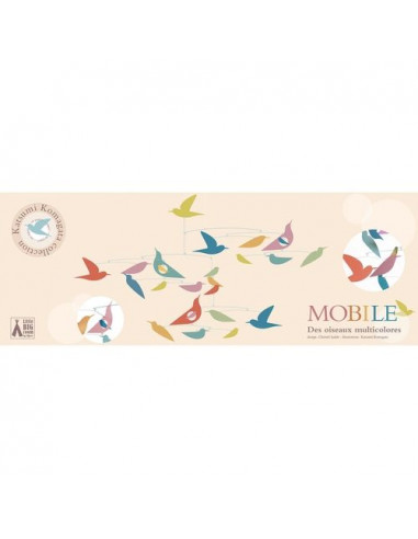 Mobile en papier oiseaux multicolores...