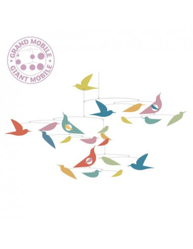 Mobile en papier oiseaux multicolores... Mobile en papier oiseaux multicolores...