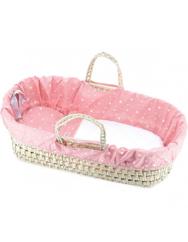 Couffin en palme corail toil 50 cm Petitcollin