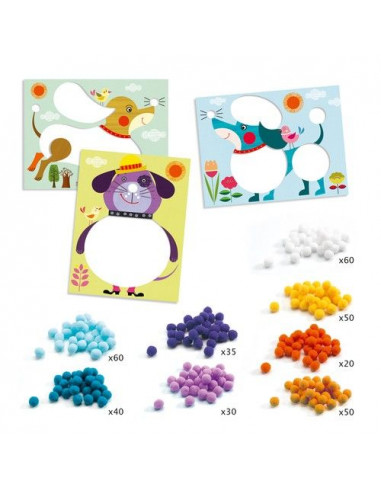 Tableaux de pompons chiens à caresser... Tableaux de pompons chiens à caresser...