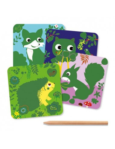 Cartes à gratter petites bêtes - Djeco Cartes à gratter petites bêtes - Djeco