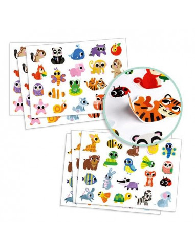 Stickers - Jouer avec les couleurs Gommettes rondes - Djeco