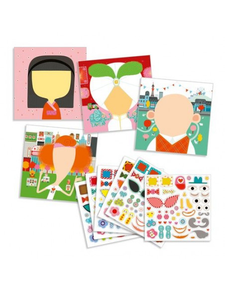 Créer des visages avec des stickers - loisirs créatifs - Djeco
